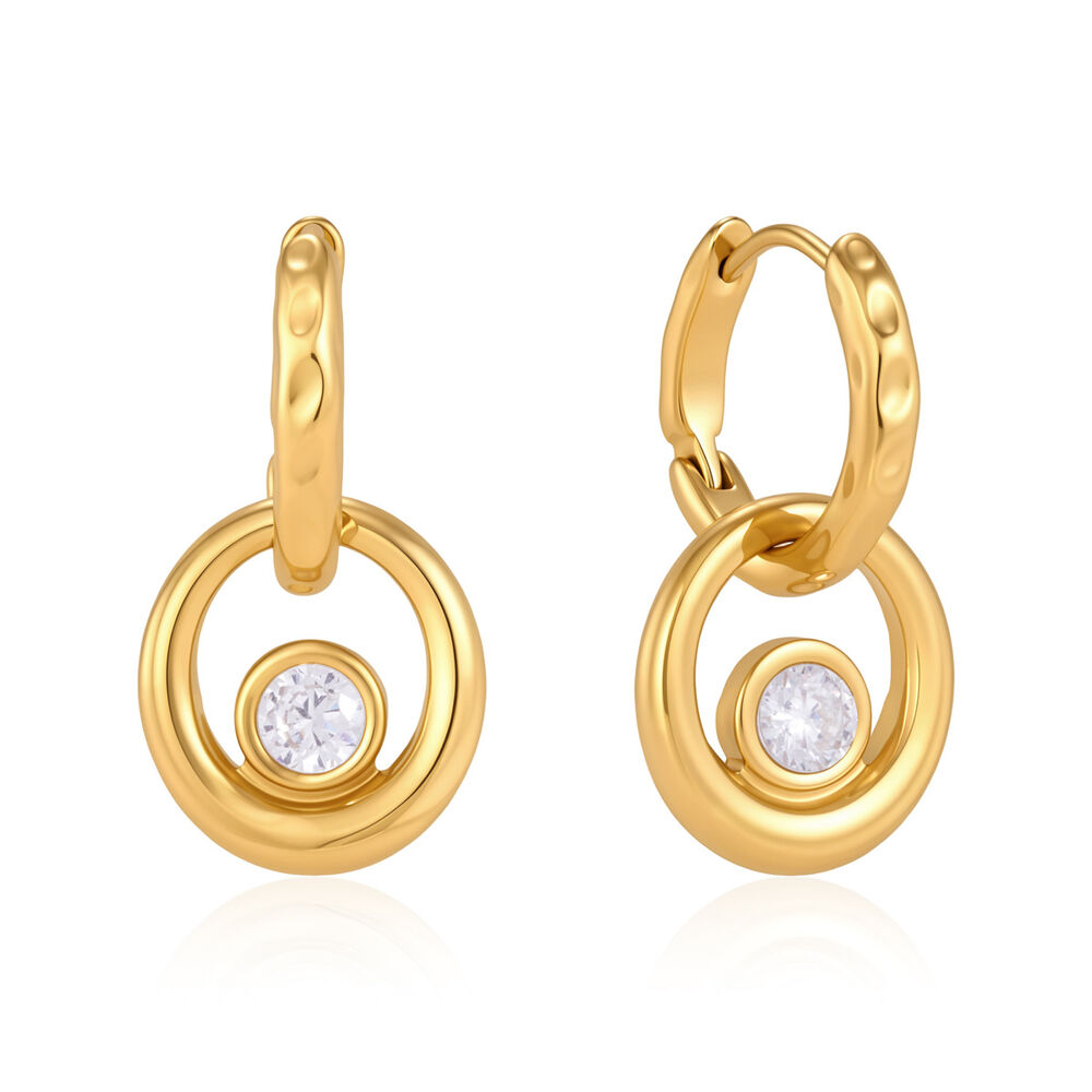 Simple Series Elegant Circle Stainless Steel Waterproof Gold Color Women's Hoop Earrings h5Picture4