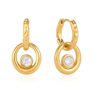 Simple Series Elegant Circle Stainless Steel Waterproof Gold Color Women's Hoop Earrings h5 Picture4
