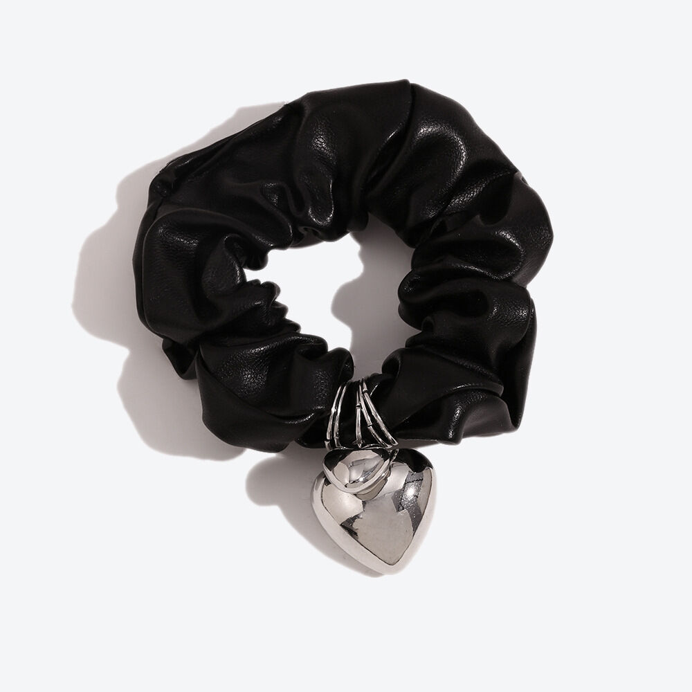 Simple Series Daily Heart Solid Color Pu Scrunchies h5 