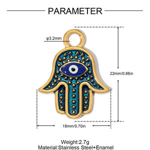 Klassische Serie DIY Teufelsaugenkreuz Edelstahl wasserdicht goldfarben Damenanhänger h5