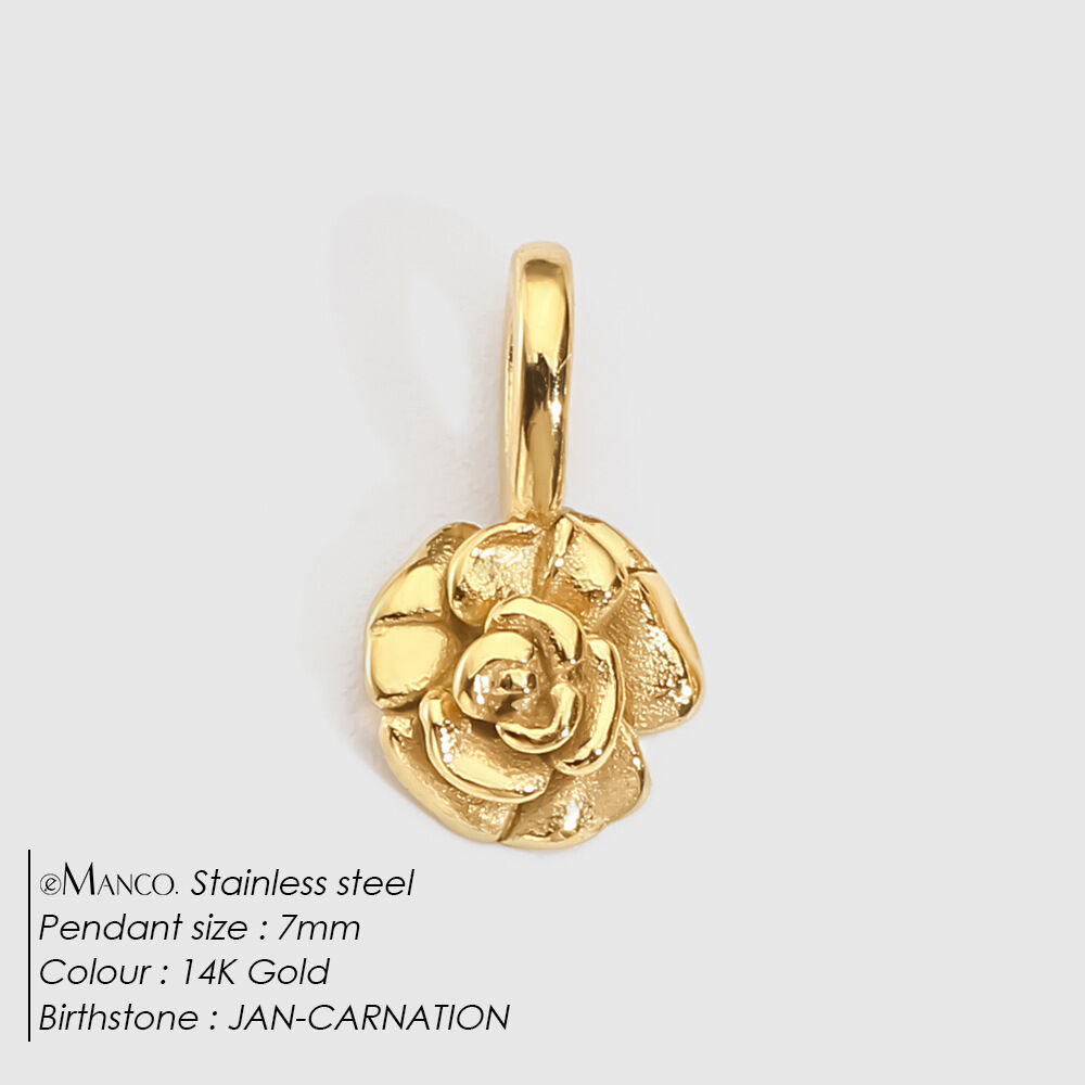 Simple Series DIY Sweet Flower Stainless Steel Waterproof Gold Color Women's Pendants