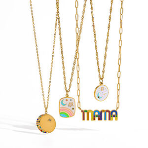 Collana lunga da donna Simple Series Daily Star Moon in acciaio inossidabile impermeabile h5 Immagine4