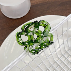 Simple Series Sweet Flower effen kleur luipaardprint verloopkleur acetaat strass haarclips h5