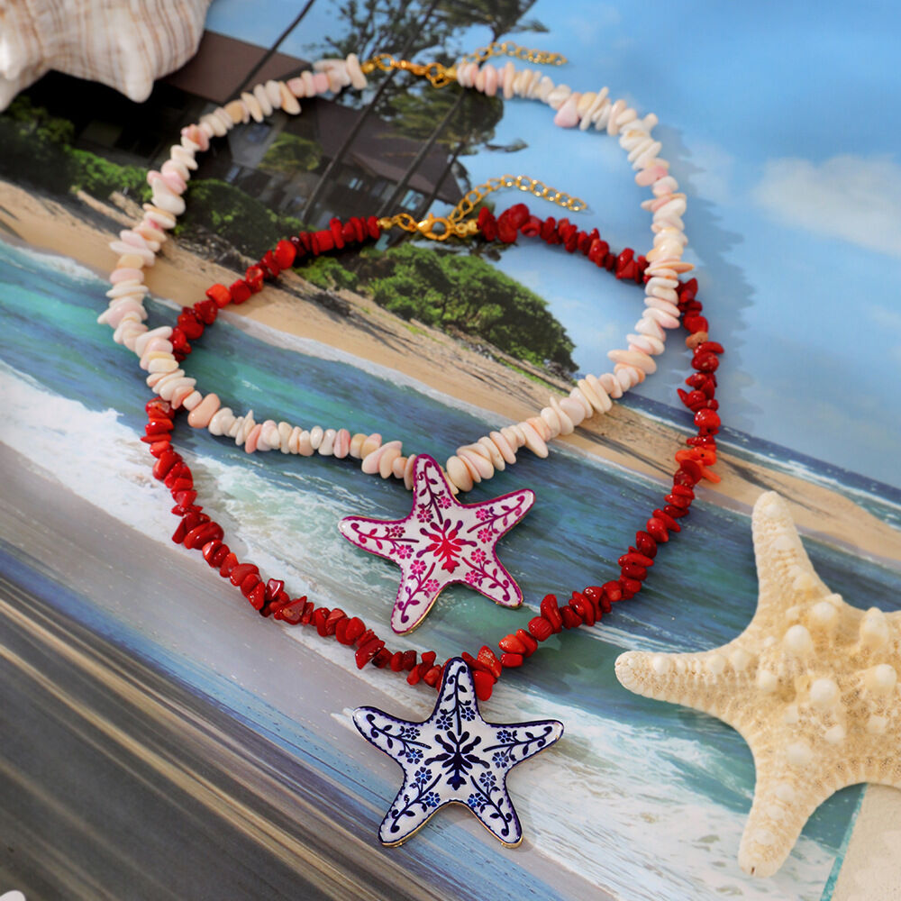 Vacation Oceanic Style Beads Starfish Women's Chain Necklaces Picture3