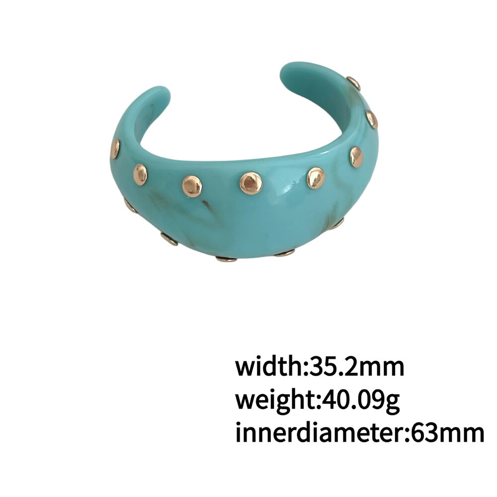 Classic Series Punk Irregular Shape Resin Women's Bangles h5Picture3