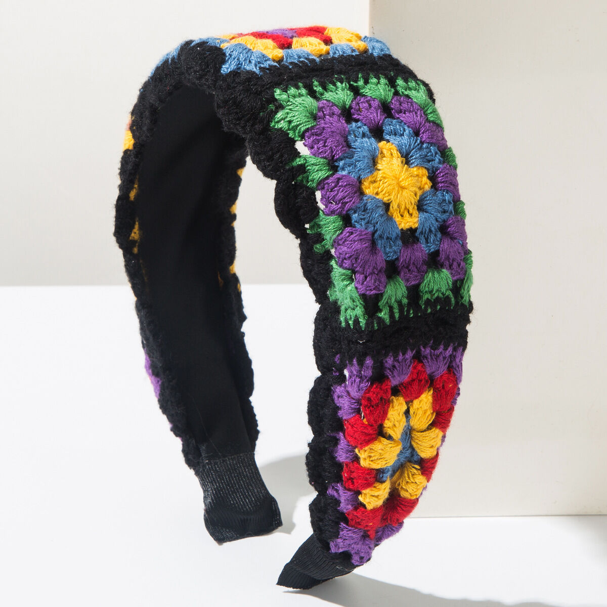 Ethnic Series Casual Flower Patchwork Mixed Color Woven Fabric Hair Bands h5 