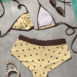 Ensemble bikini en polyamide à pois et blocs de couleur, style sport h5 Image4