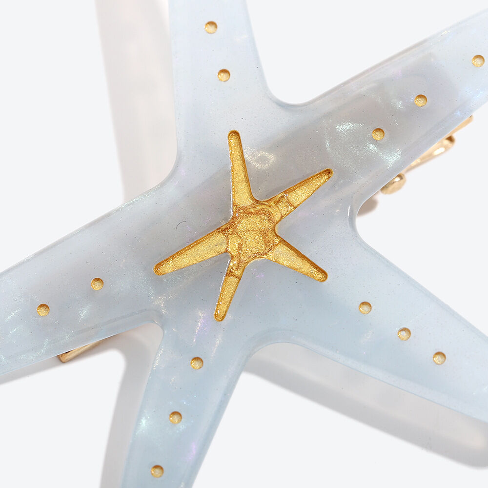 Simple Series Natural Animal Oceanic Style Shell Starfish Acetate Hair Clips Picture3