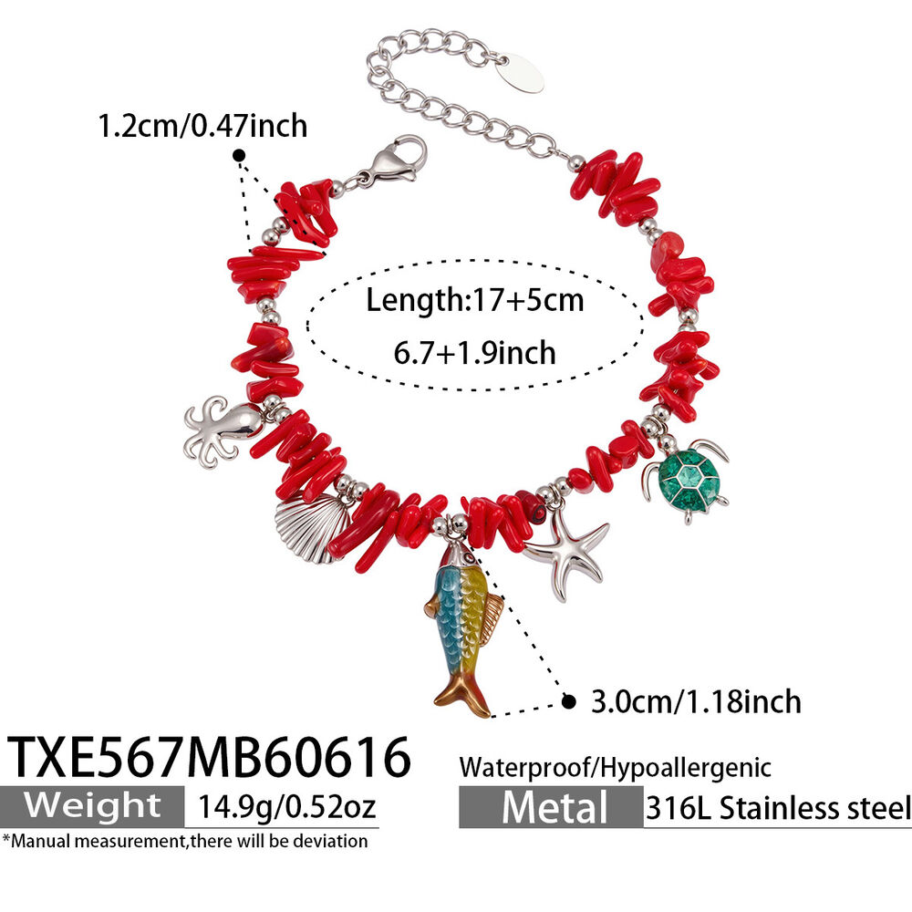 Vacation Oceanic Style Coral Stainless Steel Waterproof Gold Color Women's Necklaces Sets