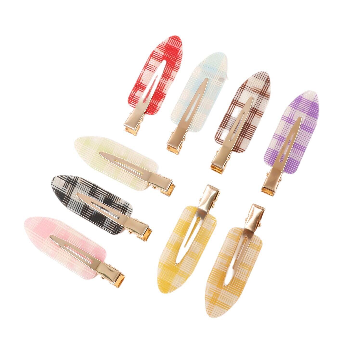 Pinzas para el cabello de acetato con estampado a cuadros de la serie Simple Daily Imagen4