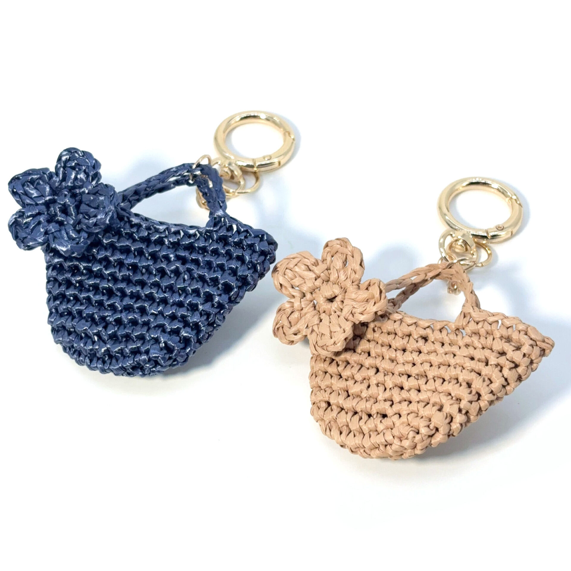 Eenvoudige serie casual bloemen effen kleur geweven raffia tashangers h5 Afbeelding4