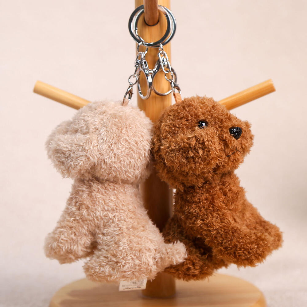 Eenvoudige serie schattige dieren teddyhondjes tashangers van effen stof h5Afbeelding4