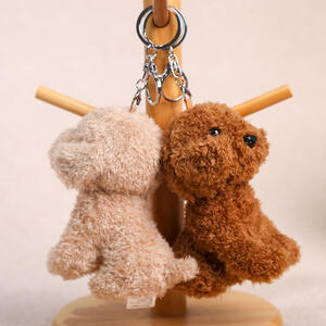 Eenvoudige serie schattige dieren teddyhondjes tashangers van effen stof h5 Afbeelding4