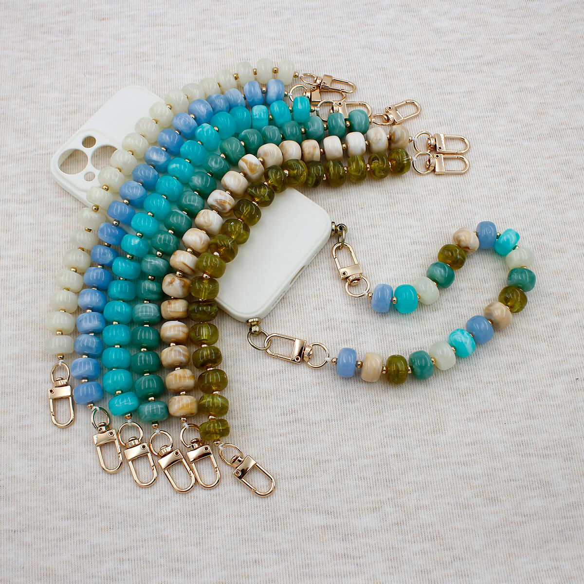 Simple Series Daily Solid Color Beads Mixed Color Gradient Color Acrylic Phone & Bag Chain h5 Picture4