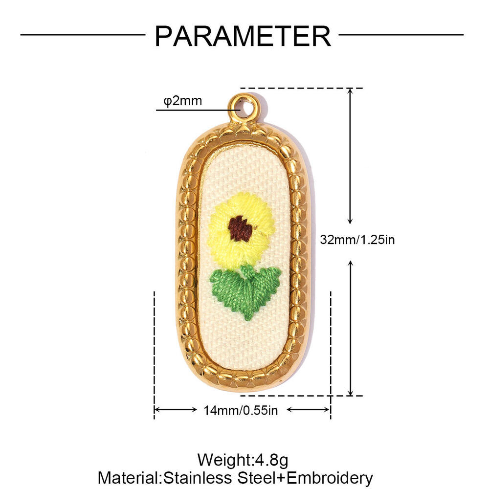 Romantische DIY-Blumenanhänger in unregelmäßiger Form, Edelstahl, wasserdicht, goldfarben