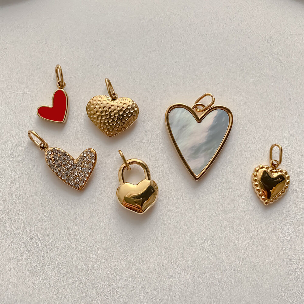 Simple Series DIY Cute Heart Stainless Steel Waterproof Gold Color Women's Pendants Picture3