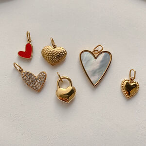 Simple Series DIY Cute Heart Stainless Steel Waterproof Gold Color Women's Pendants h5 Picture3