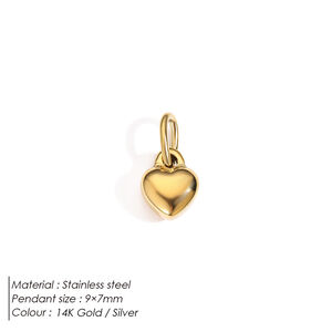 Simple Series DIY Cute Heart Stainless Steel Waterproof Gold Color Women's Pendants h5