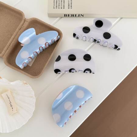 Simple Series Daily Polka Dots Mixed Color Acetate Hair Claws 2