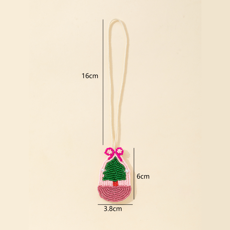 Porte-clés en tissu tissé à motifs végétaux multicolores, collection luxueuse et décontractée de Noël 