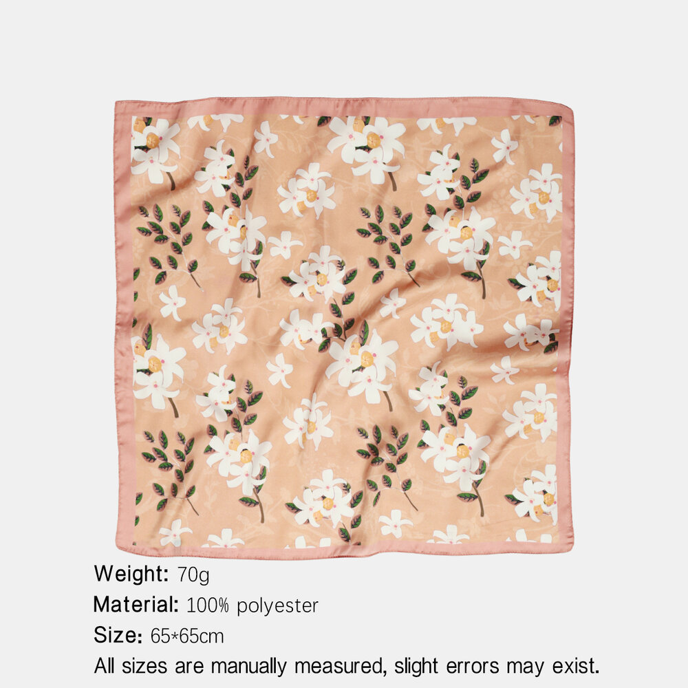 Sciarpe estive in poliestere della serie Simple Sweet Flower con foglie di colori misti Immagine2