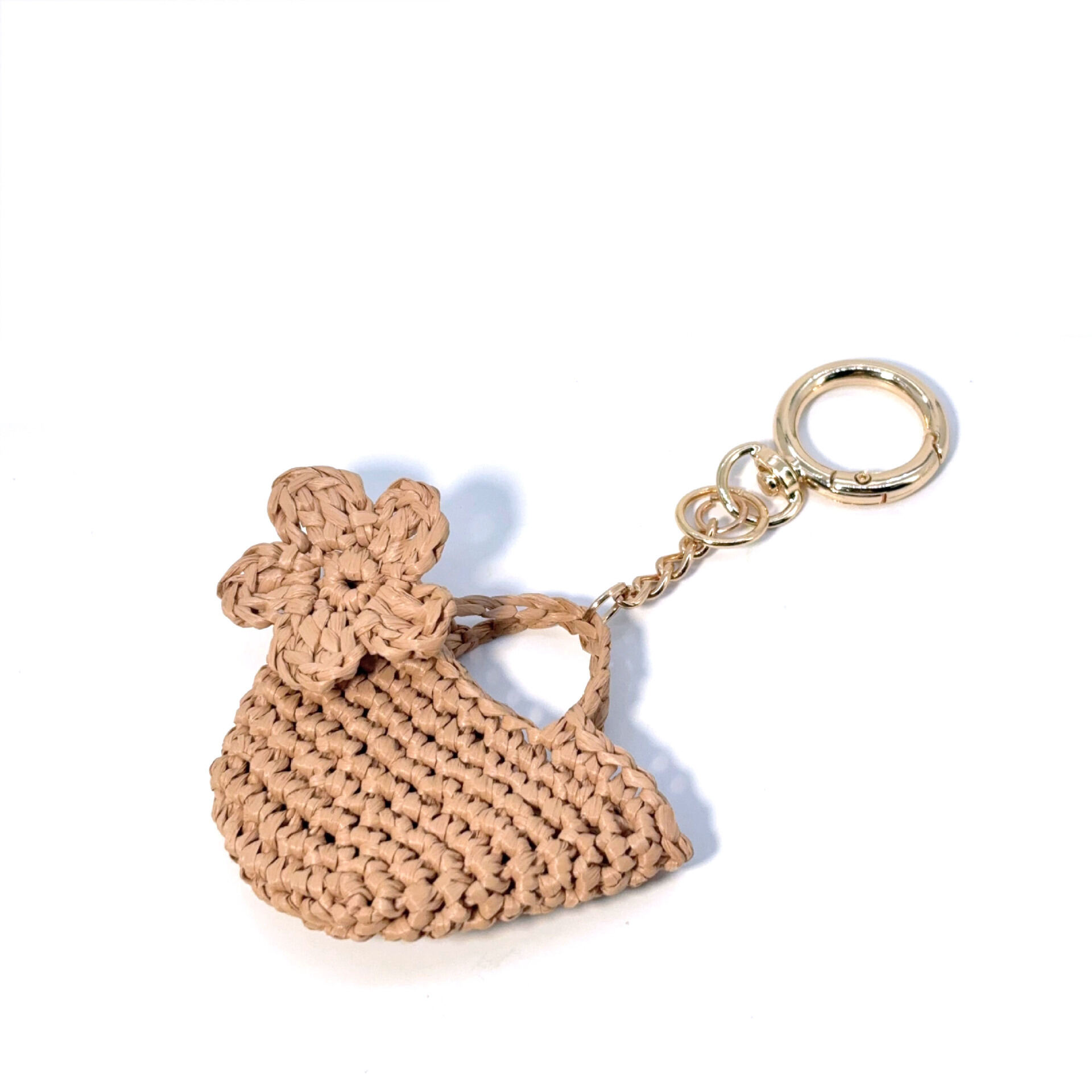 Eenvoudige serie casual bloemen effen kleur geweven raffia tashangers 