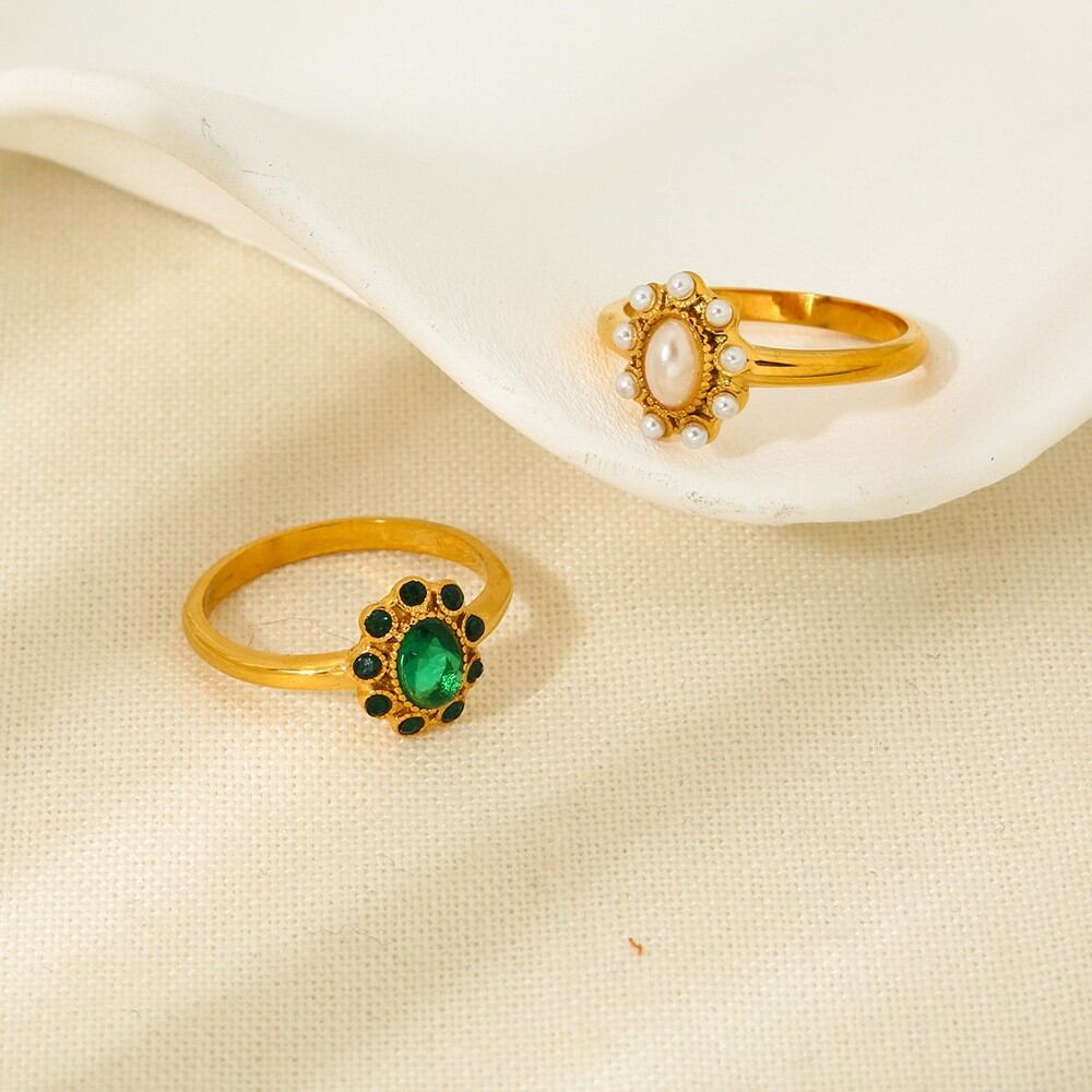 Simple Series Daily Geometric Shape Stainless Steel Waterproof Statement Rings h5 Picture3
