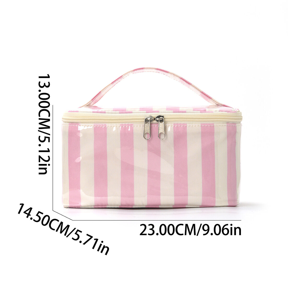 Bolsas de maquillaje de PVC de la serie Simple Casual Stripe de colores variados h5 Imagen3