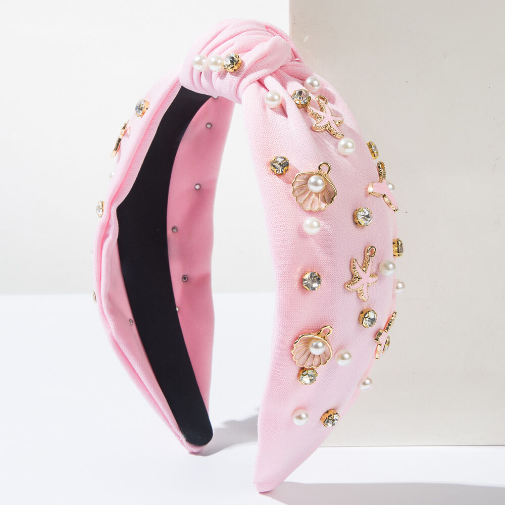 Simple Series Sweet Solid Color Oceanic Style Shell Starfish Imitation Pearl Artificial Pearl Hair Bands Picture2