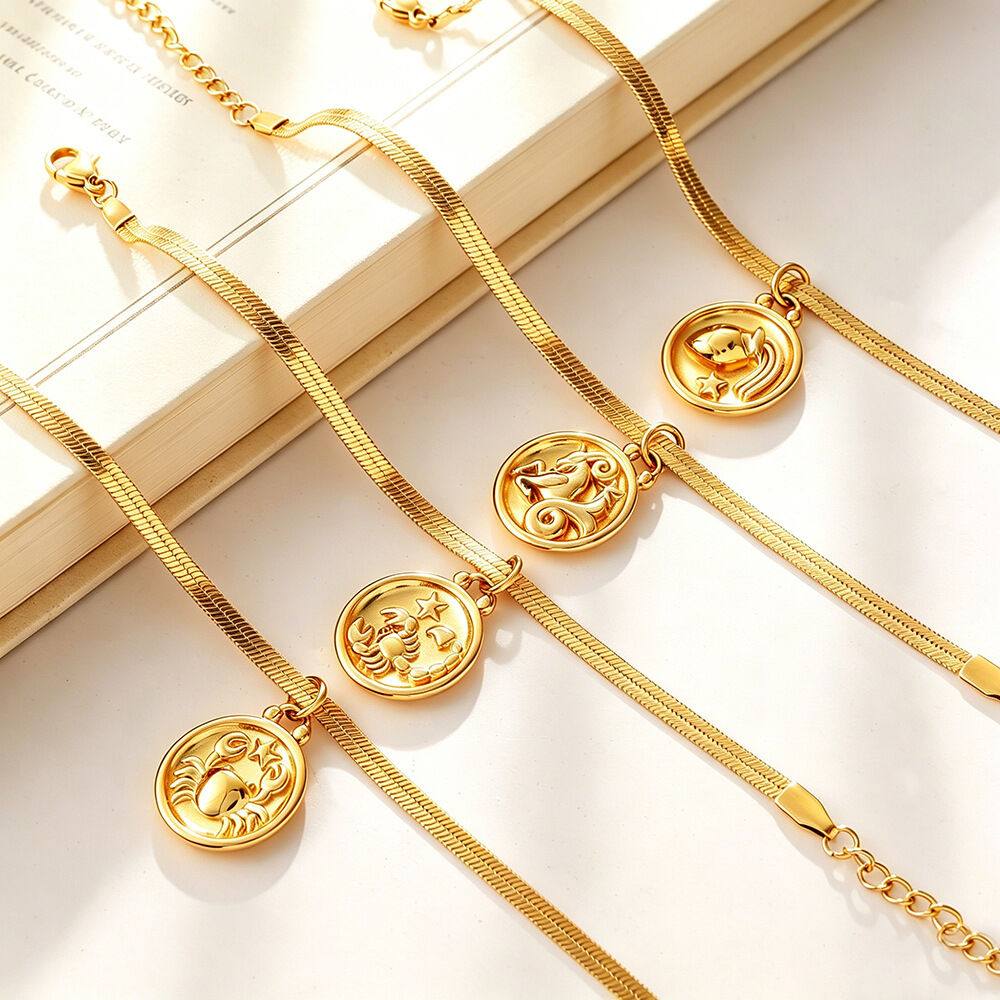 Simple Series Daily Constellation Stainless Steel Waterproof   Gold Color  Women's Charm Bracelets h5 Picture4