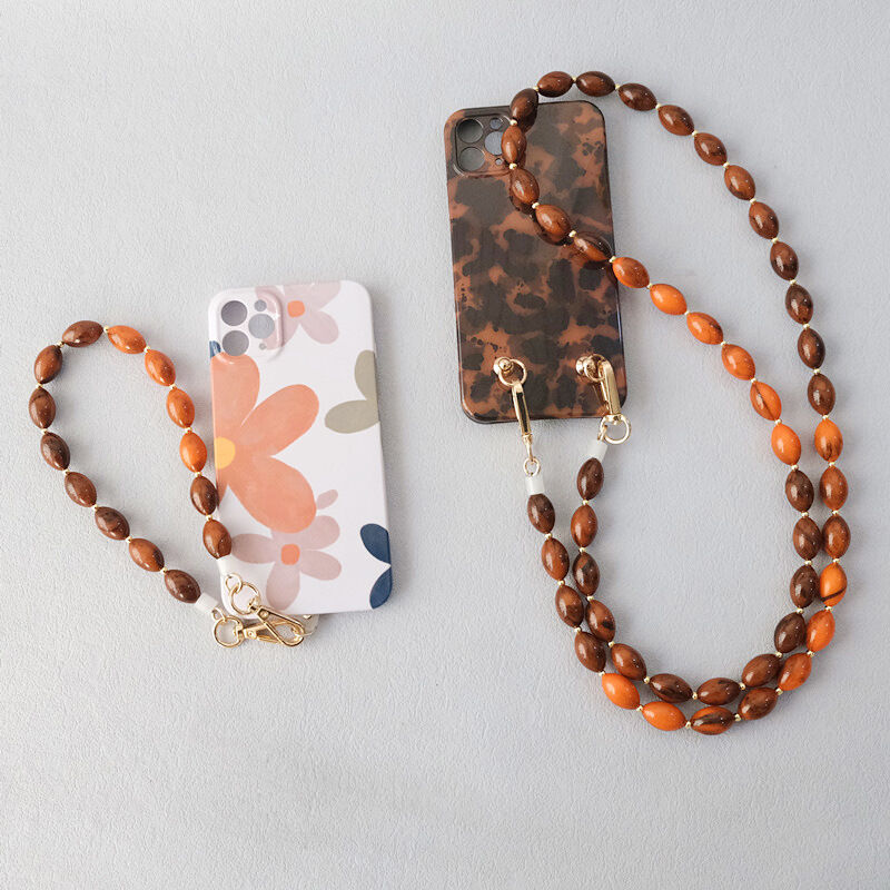 Eenvoudige Serie Casual Kralen, Gemengde Kleuren, Acryl Telefoonketting Afbeelding4