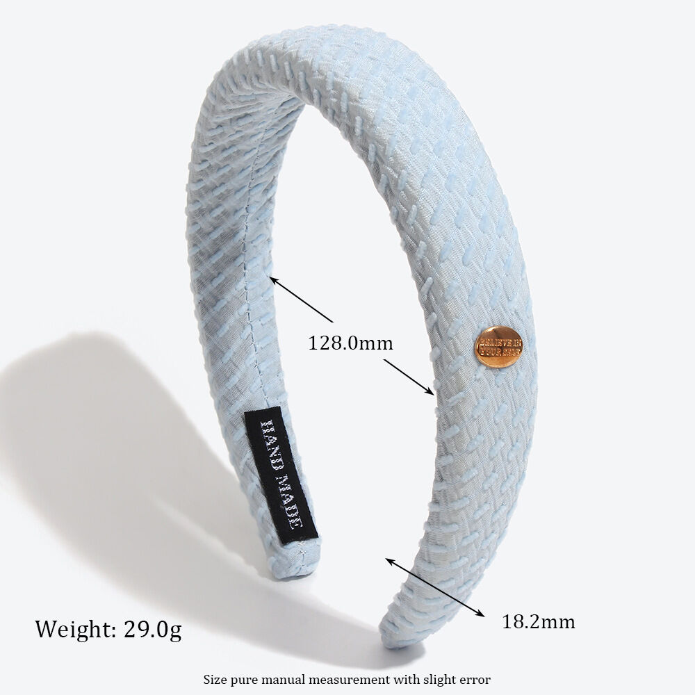 Simple Series Casual Solid Color Plaid Fabric Hair Bands h5 Picture5