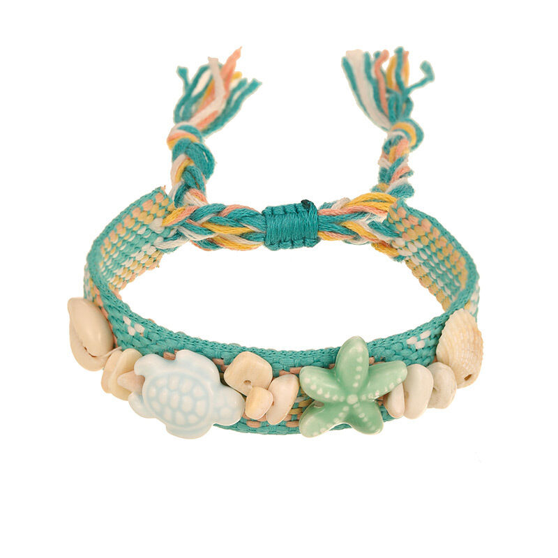 Bracelets tressés pour femmes, style océanique, avec coquillages, collection romantique h5 