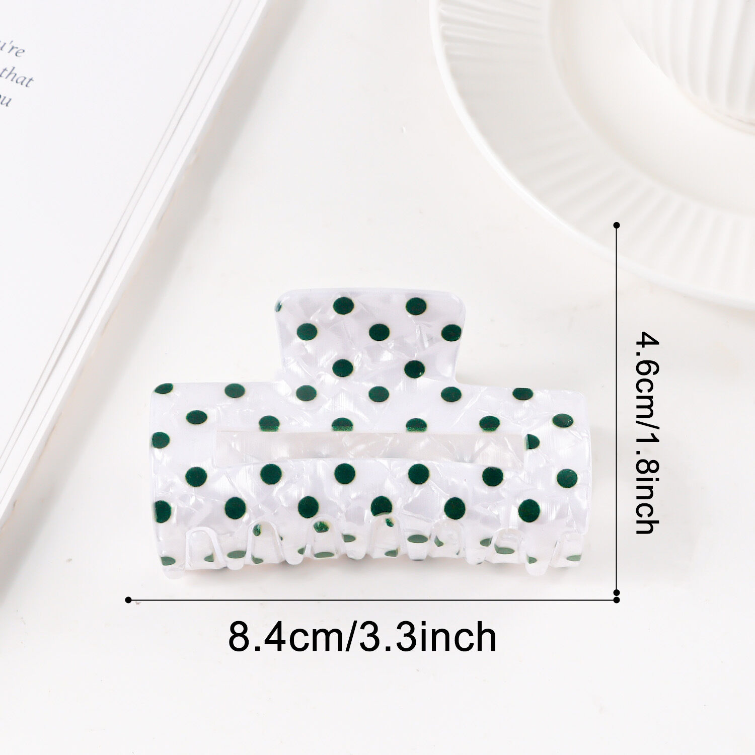 Simple Serisi Günlük Kullanım İçin Puantiyeli PVC Saç Tokaları h5 