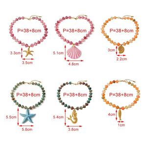 Colliers de perles pour femmes, collection romantique, style océanique, pendentif coquillage en résine h5 Image4