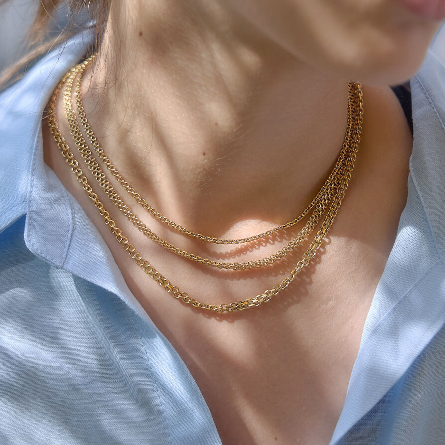Simple Series Daily Chain Stainless Steel Waterproof Gold Color Women's Chain Necklaces Picture3