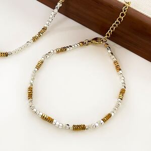 Braccialetti da donna semplici in acciaio inossidabile, impermeabili, color oro. h5 Immagine4