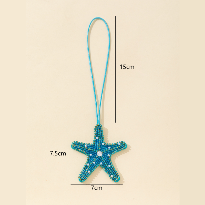 Simple Series Natural Oceanic Style Beads Woven Starfish Rope Bag Charms