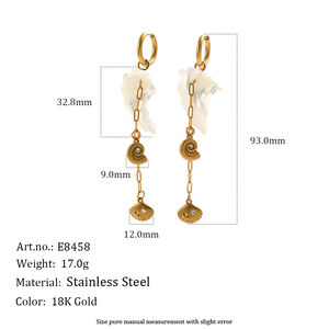 Romantic Series Oceanic Style Shell Stainless Steel Waterproof Gold Color Women's Necklaces Sets h5