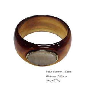Simple Series Retro Irregular Shape Resin Women's Bangles h5 Picture4