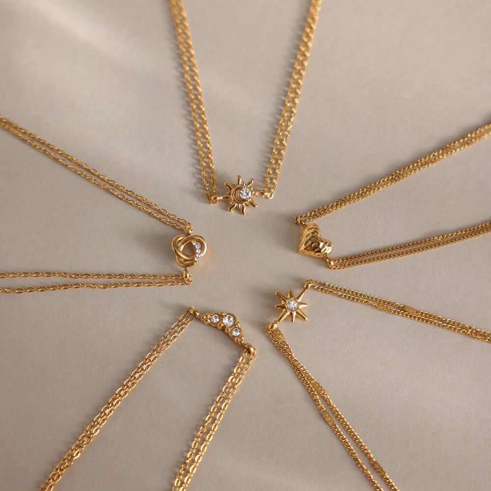 Simple Casual Irregular Shape Heart Stainless Steel Waterproof Gold Color Women's Chain Bracelets Picture3