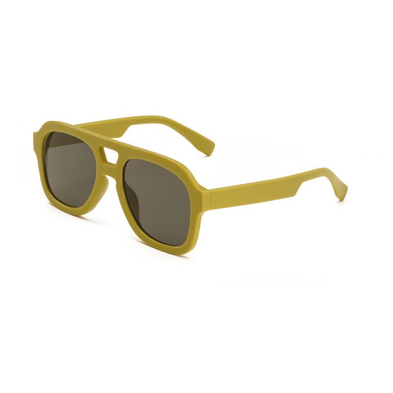 Simple Series Retro Solid Color Leopard Print Sunglasses h5 Picture2