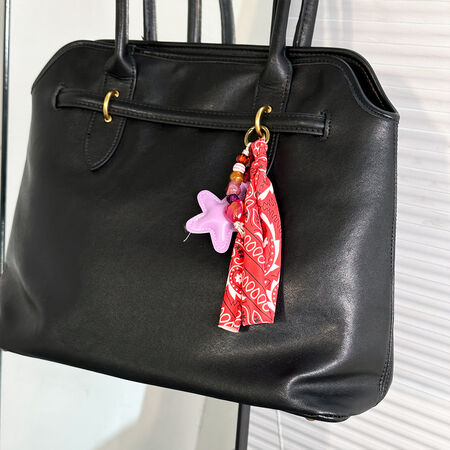 Simple Series Casual Tassel Beads Star Paisley Pattern Pu Bag Charms 2