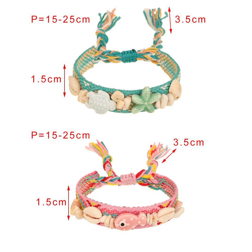 Bracelets tressés pour femmes, style océanique, avec coquillages, collection romantique Image4