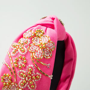 Ethnic Series Bohemian Flower Solid Color Beads Fabric Hair Bands h5 Picture2