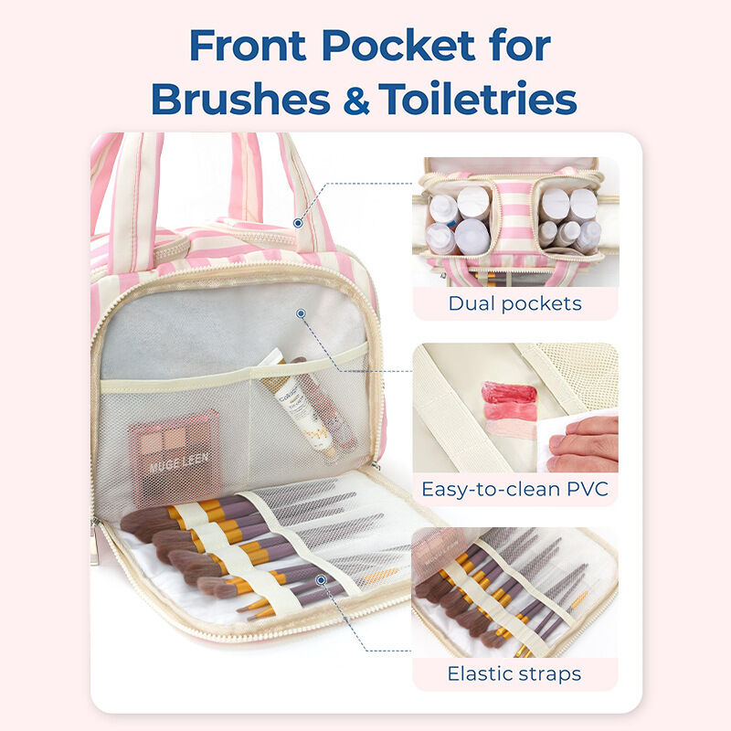 Pochette per cosmetici Simple Series Daily Stripe in poliestere a colori misti Immagine5