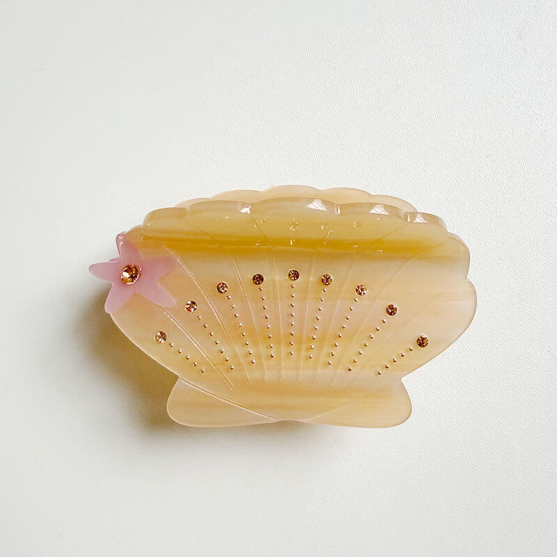 Garras para el cabello de acetato con diamantes de imitación, de color liso, estilo oceánico, de la serie Simple Vacation 