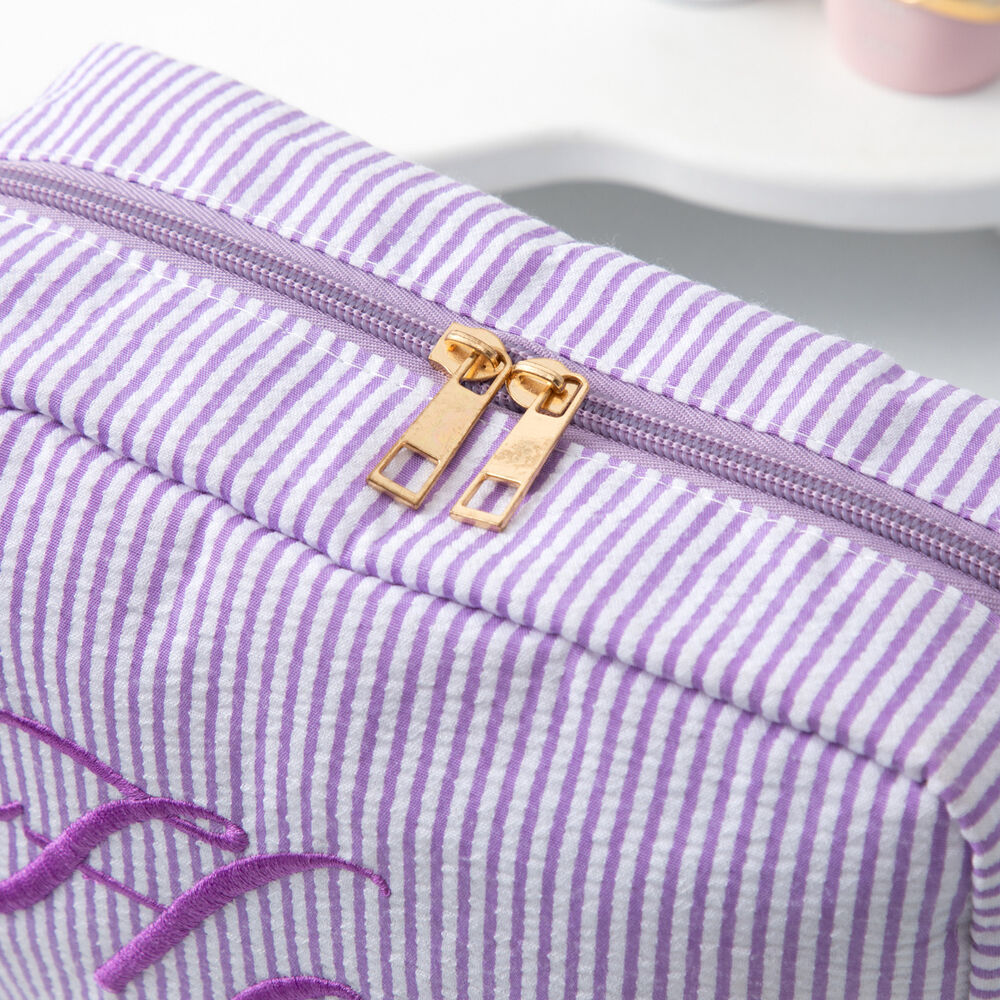 Trousses de maquillage Simple Series Sweet Letter en polyester à rayures unies h5Image3