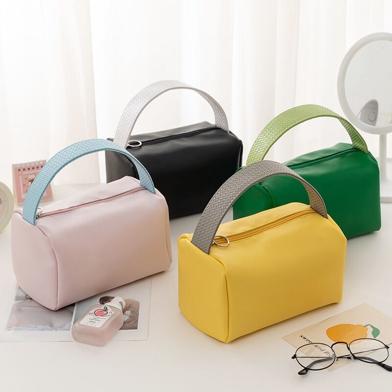 Bolsas de maquillaje sencillas de color liso para uso diario de PU 2