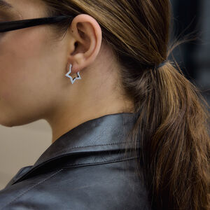 Simple Series Classic Heart Star Stainless Steel Waterproof Gold Color Women's Hoop Earrings h5 Picture4